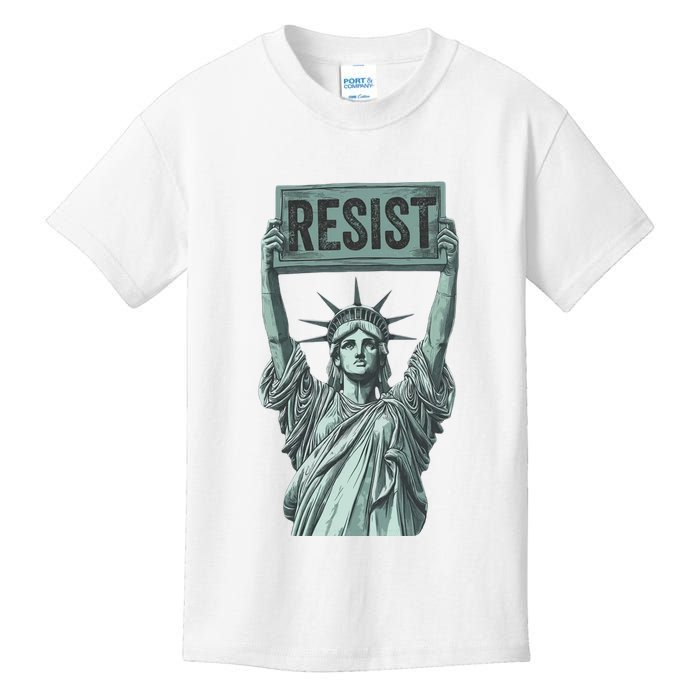 Resist Protest Statue Of Liberty Kids T-Shirt