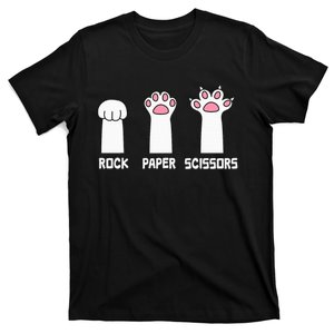 Rock Paper Scissors Cat Paws Game Cute Paw Funny Cat T-Shirt