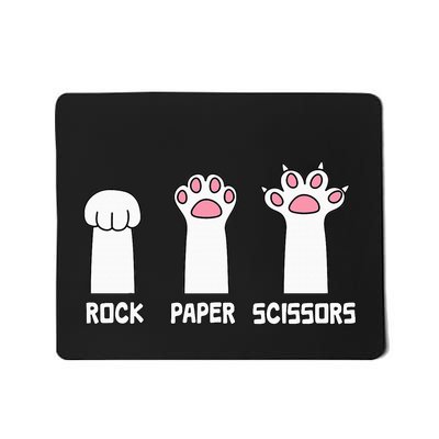 Rock Paper Scissors Cat Paws Game Cute Paw Funny Cat Mousepad