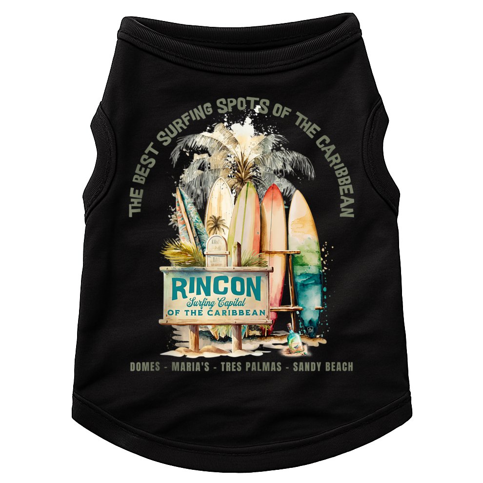 Rincon PR Surfing Capital Of The Caribbean Surfers Wipeout Doggie Tank