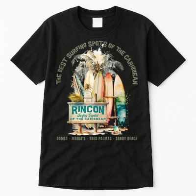 Rincon PR Surfing Capital Of The Caribbean Surfers Wipeout Tall T-Shirt