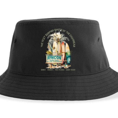 Rincon PR Surfing Capital Of The Caribbean Surfers Wipeout Sustainable Bucket Hat