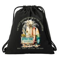 Rincon PR Surfing Capital Of The Caribbean Surfers Wipeout Drawstring Bag
