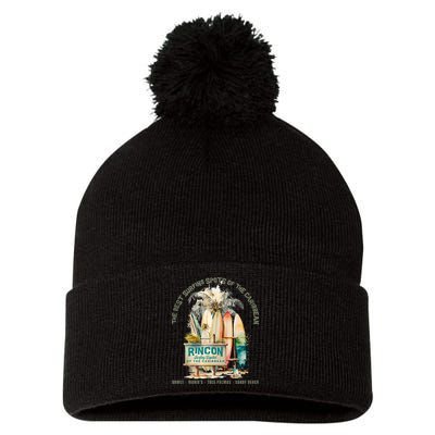 Rincon PR Surfing Capital Of The Caribbean Surfers Wipeout Pom Pom 12in Knit Beanie