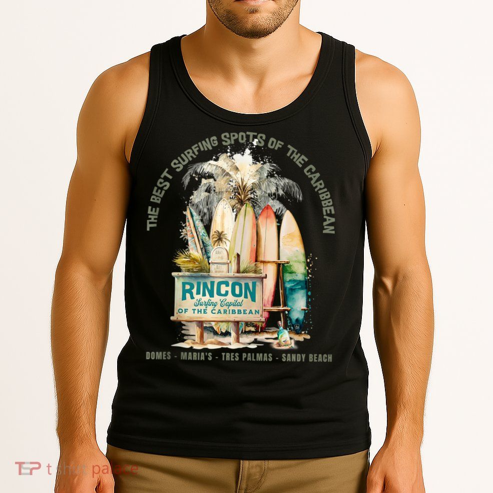 Rincon PR Surfing Capital Of The Caribbean Surfers Wipeout Tank Top