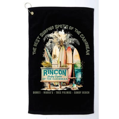 Rincon PR Surfing Capital Of The Caribbean Surfers Wipeout Golf Towel