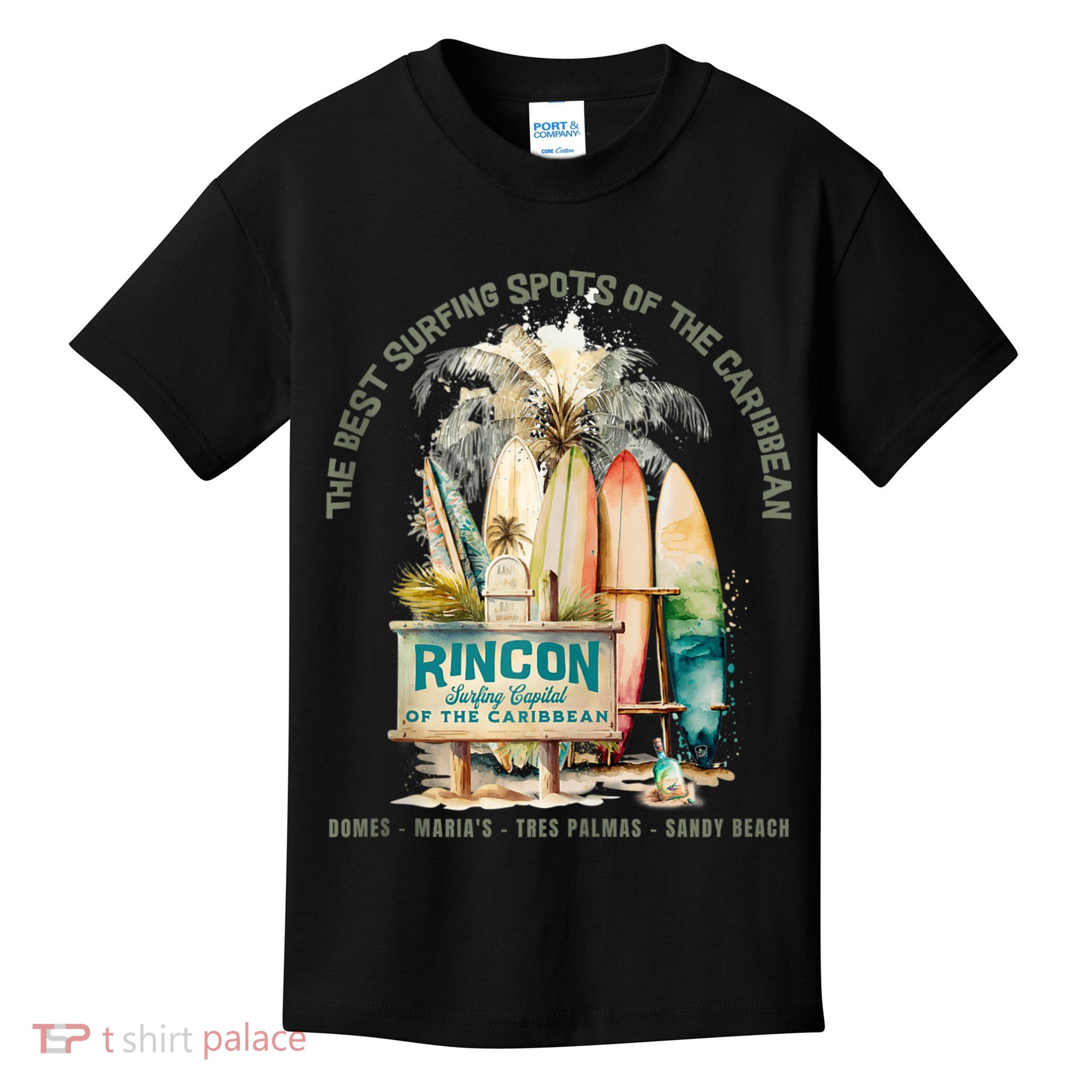 Rincon PR Surfing Capital Of The Caribbean Surfers Wipeout Kids T-Shirt