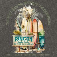 Rincon PR Surfing Capital Of The Caribbean Surfers Wipeout Cotton Canvas Backpack