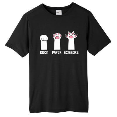 Rock Paper Scissors Cat Paws Game Cute Paw Funny Cat Tall Fusion ChromaSoft Performance T-Shirt