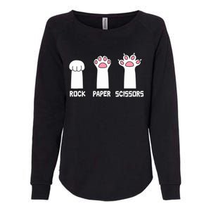 Rock Paper Scissors Cat Paws Game Cute Paw Funny Cat Womens California Wash Sweatshirt