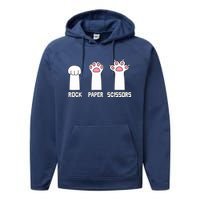 Rock Paper Scissors Cat Paws Game Cute Paw Funny Cat Performance Fleece Hoodie