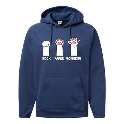 Rock Paper Scissors Cat Paws Game Cute Paw Funny Cat Performance Fleece Hoodie