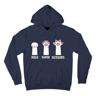 Rock Paper Scissors Cat Paws Game Cute Paw Funny Cat Hoodie