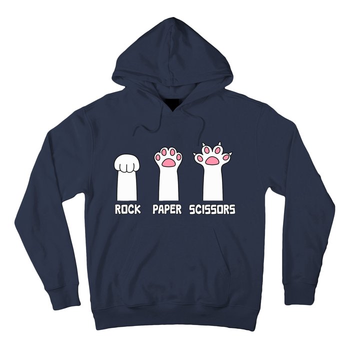 Rock Paper Scissors Cat Paws Game Cute Paw Funny Cat Hoodie