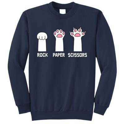 Rock Paper Scissors Cat Paws Game Cute Paw Funny Cat Sweatshirt