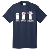 Rock Paper Scissors Cat Paws Game Cute Paw Funny Cat Tall T-Shirt