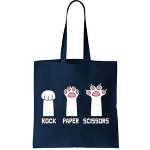 Rock Paper Scissors Cat Paws Game Cute Paw Funny Cat Tote Bag