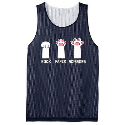 Rock Paper Scissors Cat Paws Game Cute Paw Funny Cat Mesh Reversible Basketball Jersey Tank