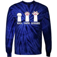 Rock Paper Scissors Cat Paws Game Cute Paw Funny Cat Tie-Dye Long Sleeve Shirt