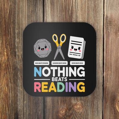 Rock Paper Scissors Nothing Beats Reading Funny Costume Coaster