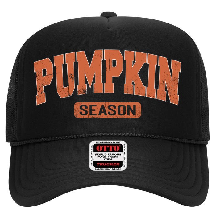 Retro Pumpkin Season High Crown Mesh Back Trucker Hat