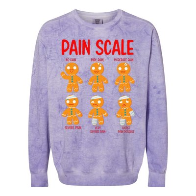 Retro Pain Scale Gingerbread Trauma Nurse Nursing Colorblast Crewneck Sweatshirt