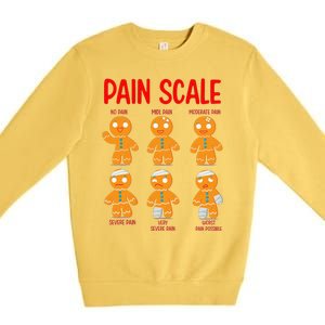 Retro Pain Scale Gingerbread Trauma Nurse Nursing Premium Crewneck Sweatshirt