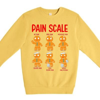 Retro Pain Scale Gingerbread Trauma Nurse Nursing Premium Crewneck Sweatshirt