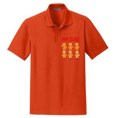 Retro Pain Scale Gingerbread Trauma Nurse Nursing Dry Zone Grid Polo