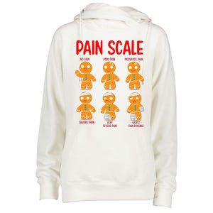 Retro Pain Scale Gingerbread Trauma Nurse Nursing Womens Funnel Neck Pullover Hood