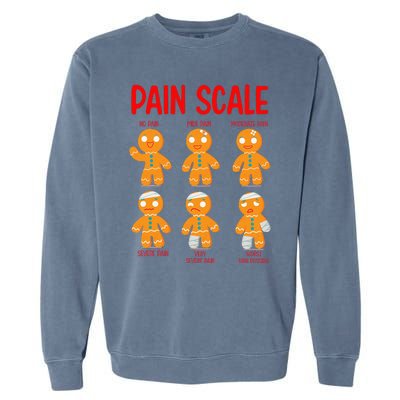 Retro Pain Scale Gingerbread Trauma Nurse Nursing Garment-Dyed Sweatshirt