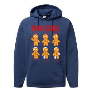 Retro Pain Scale Gingerbread Trauma Nurse Nursing Performance Fleece Hoodie