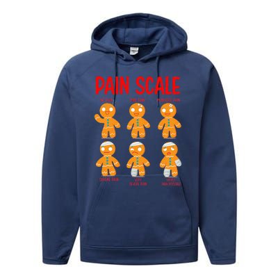 Retro Pain Scale Gingerbread Trauma Nurse Nursing Performance Fleece Hoodie