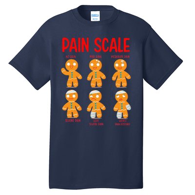 Retro Pain Scale Gingerbread Trauma Nurse Nursing Tall T-Shirt