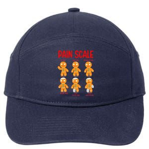 Retro Pain Scale Gingerbread Trauma Nurse Nursing 7-Panel Snapback Hat