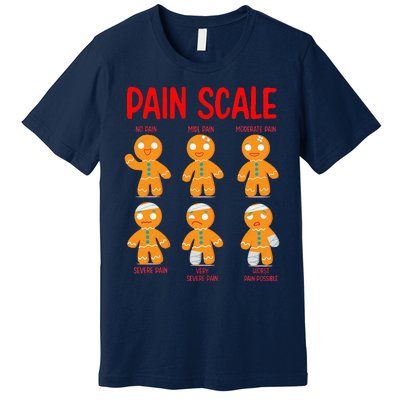 Retro Pain Scale Gingerbread Trauma Nurse Nursing Premium T-Shirt