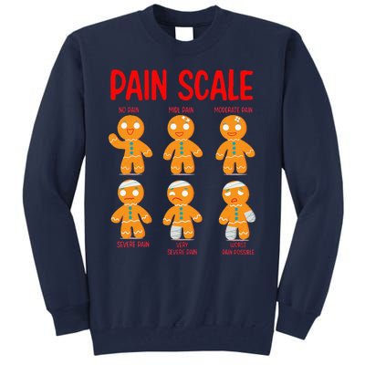 Retro Pain Scale Gingerbread Trauma Nurse Nursing Tall Sweatshirt