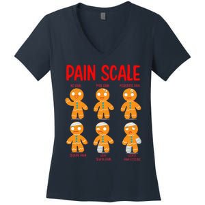 Retro Pain Scale Gingerbread Trauma Nurse Nursing Women's V-Neck T-Shirt