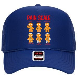 Retro Pain Scale Gingerbread Trauma Nurse Nursing High Crown Mesh Back Trucker Hat