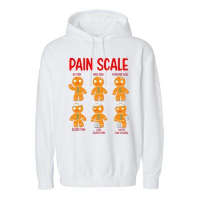 Retro Pain Scale Gingerbread Trauma Nurse Nursing Garment-Dyed Fleece Hoodie