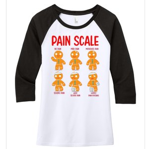 Retro Pain Scale Gingerbread Trauma Nurse Nursing Women's Tri-Blend 3/4-Sleeve Raglan Shirt