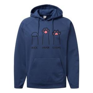 Rock Paper Scissors Cat Paws Performance Fleece Hoodie