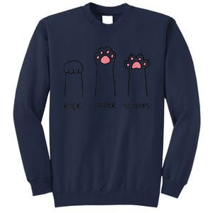 Rock Paper Scissors Cat Paws Tall Sweatshirt