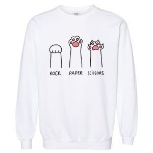 Rock Paper Scissors Cat Paws Garment-Dyed Sweatshirt