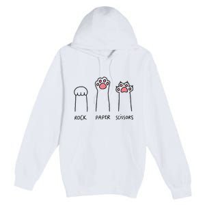 Rock Paper Scissors Cat Paws Premium Pullover Hoodie