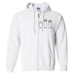 Rock Paper Scissors Cat Paws Full Zip Hoodie