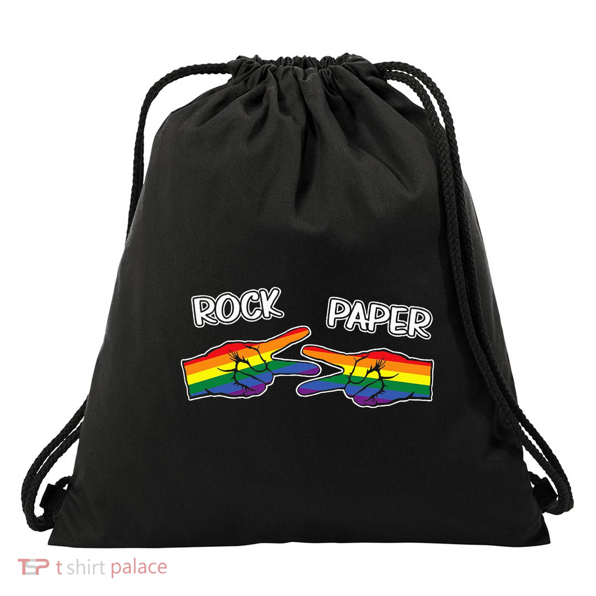 Rock Paper Scissors Lgbtq+ Pride Month Drawstring Bag