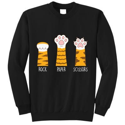 Rock Paper Scissors Hand Game Funny Cute Paw Cat Lovers Sweatshirt