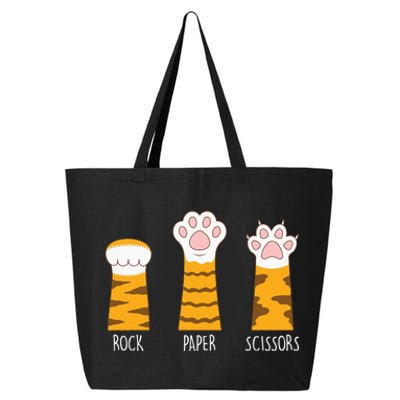 Rock Paper Scissors Hand Game Funny Cute Paw Cat Lovers 25L Jumbo Tote