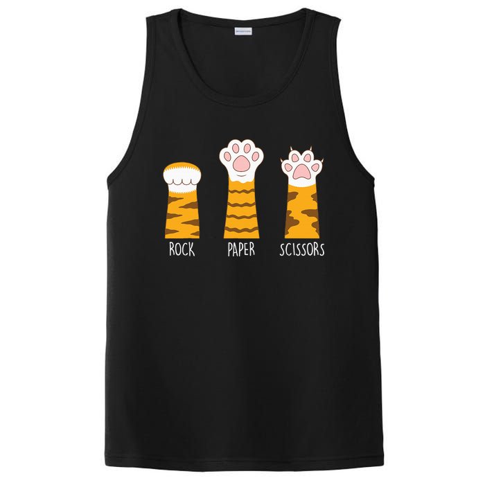 Rock Paper Scissors Hand Game Funny Cute Paw Cat Lovers PosiCharge Competitor Tank